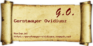 Gerstmayer Ovidiusz névjegykártya